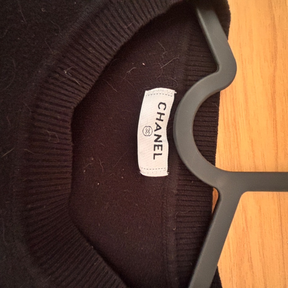 Chanel Black Sweater with White Accents - Picture 3 of 3